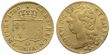 Preview: Frankreich 1 Louis D'or 1786 D - Louis XVI. 1774-1793